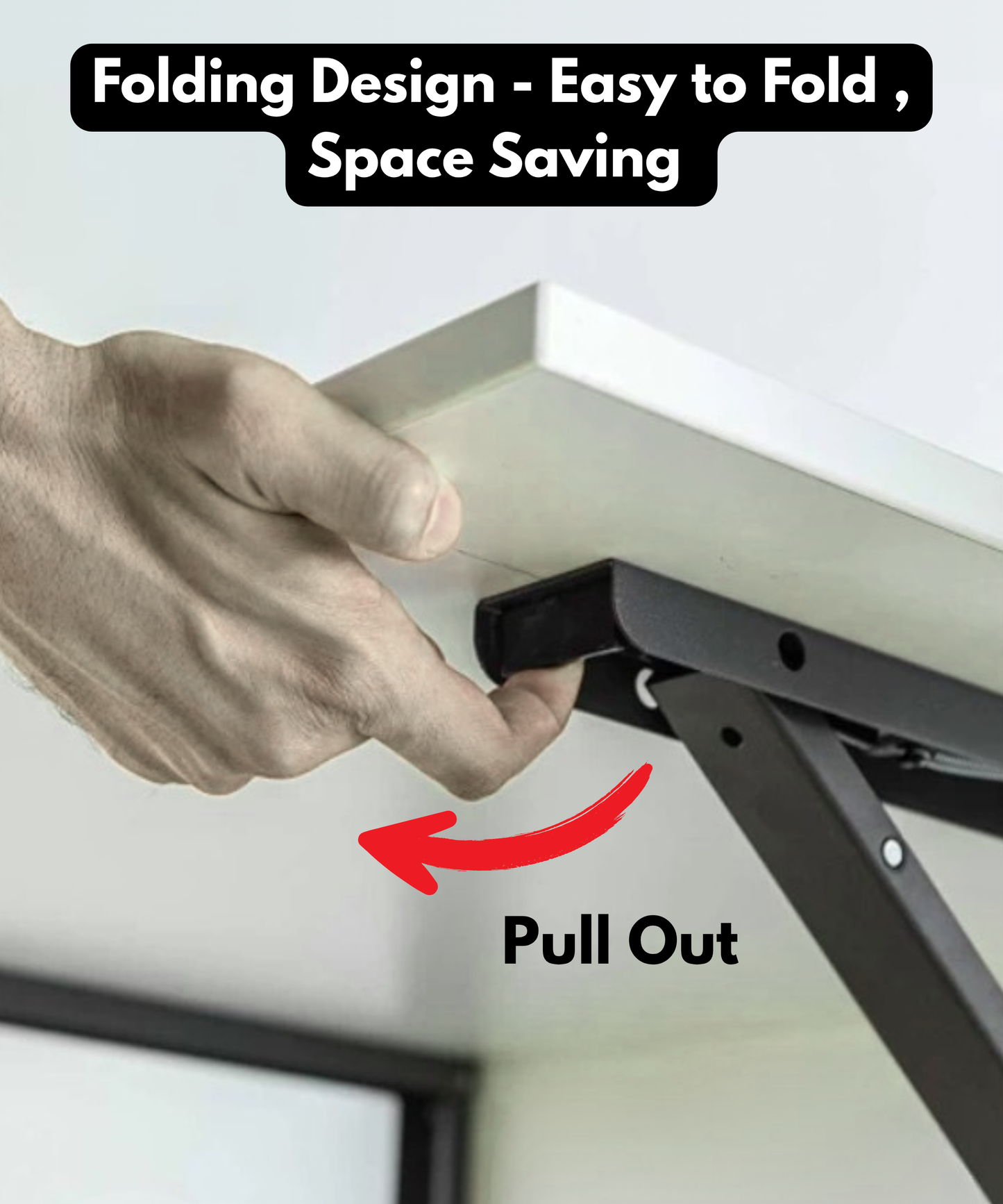 Eze Wall Mounted Foldable Ironing Board | Multipurpose Utility Board | Compact 3.5ft × 1.5ft Space-Saving Design | Removable Ironing Cover | Pre-Laminated Wooden Board. (LuxeGrid (Bluish Grey))